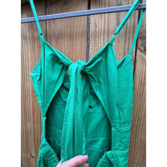 Maeve Anthropologie Green Jumpsuit Cutout Tie Back Sleeveless Size‎ 4P - Picture 9 of 12